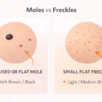 moles vs freckles