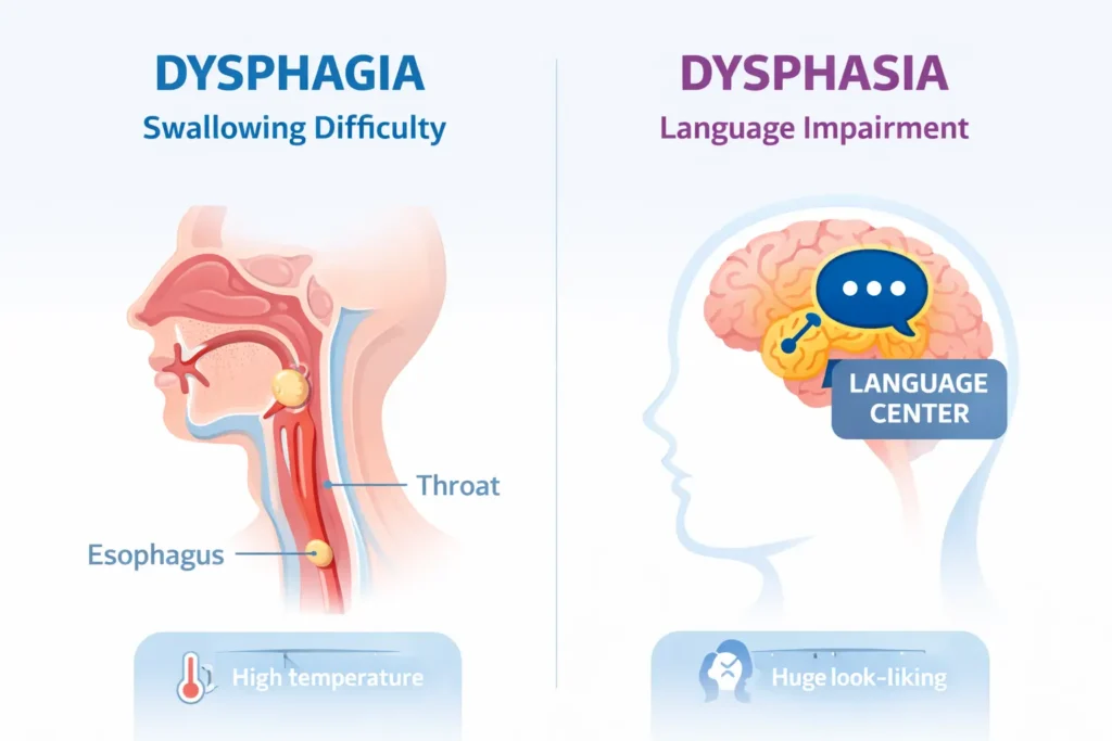 dysphagia vs dysphasia