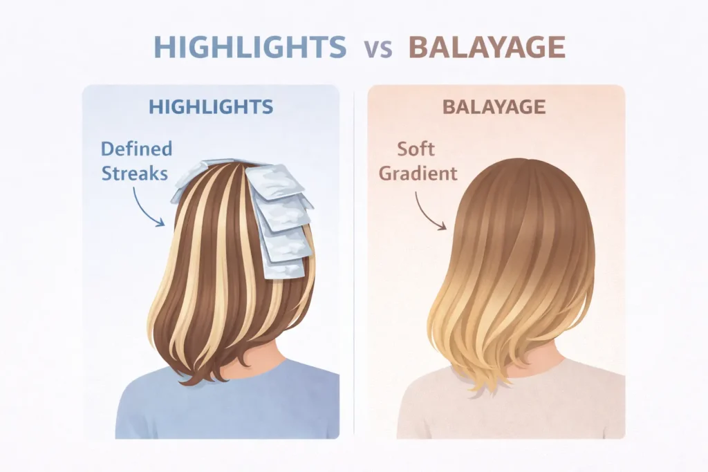 highlight vs balayage