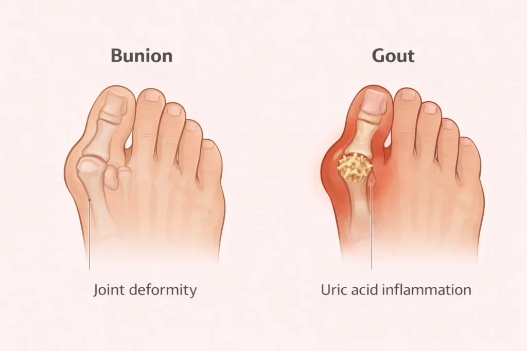 bunion vs gout