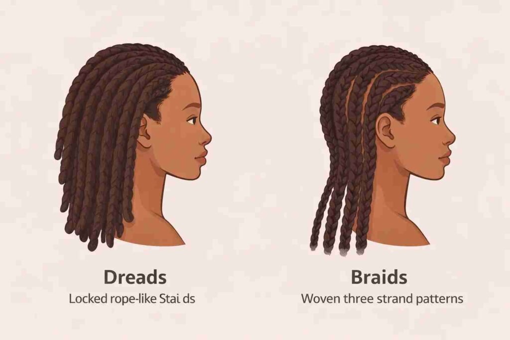 dreads vs braids