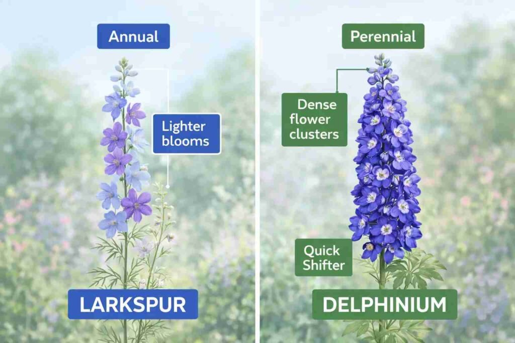 larkspur vs delphinium