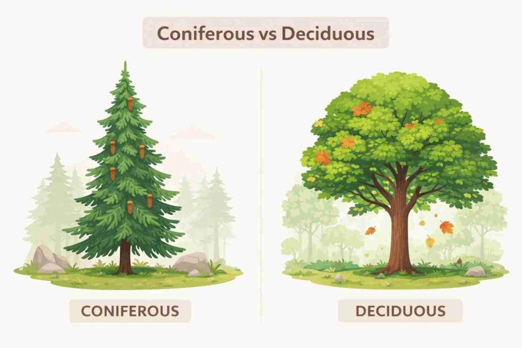 coniferous vs deciduous